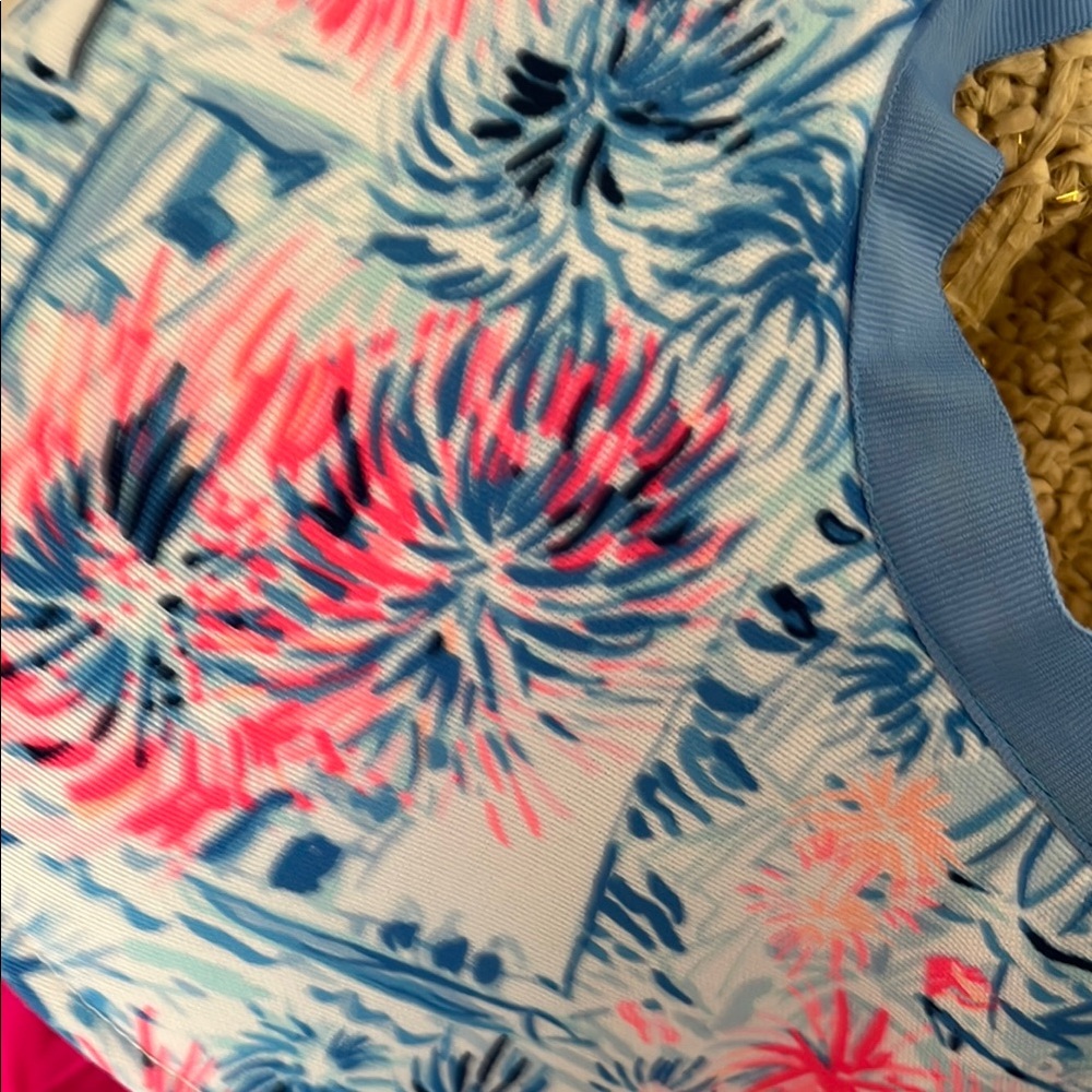 NWT Lilly Pulitzer Blue and Pink Wide-Brim Hat - Picture 14 of 14